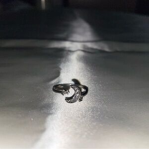 Silver Moon and Star Ring